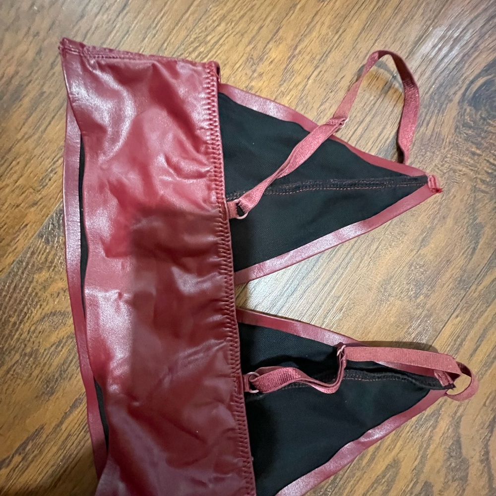 Red and Black Triangle Bralette